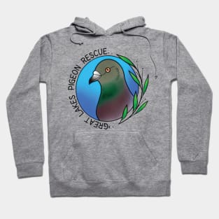 Great Lakes Pigeon Rescue Logo - Black Letters Hoodie